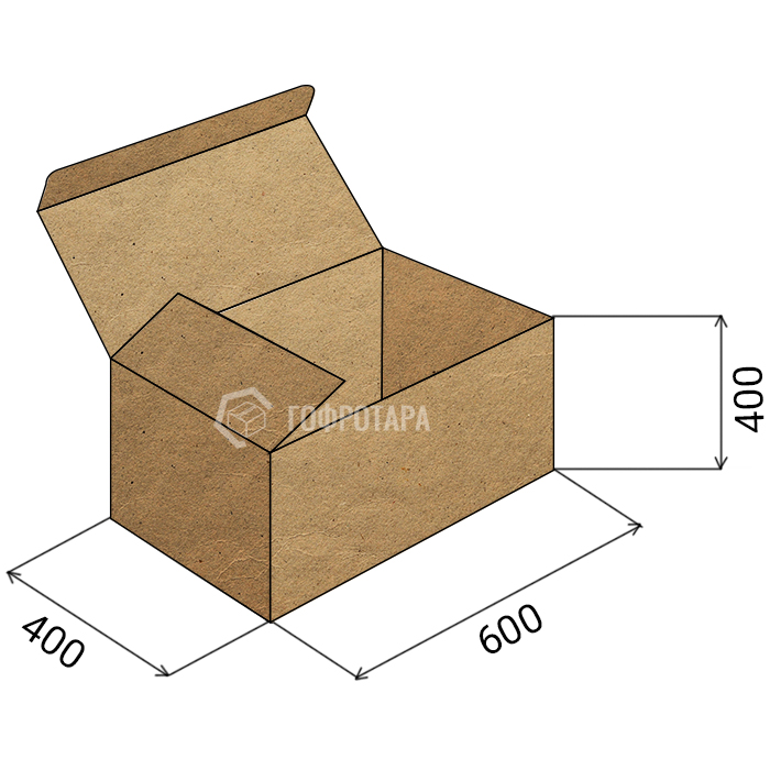Картонная коробка Т-23 600х400х400 мм