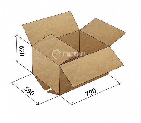 Картонная коробка 790x590x620 мм, Т-24 бурая