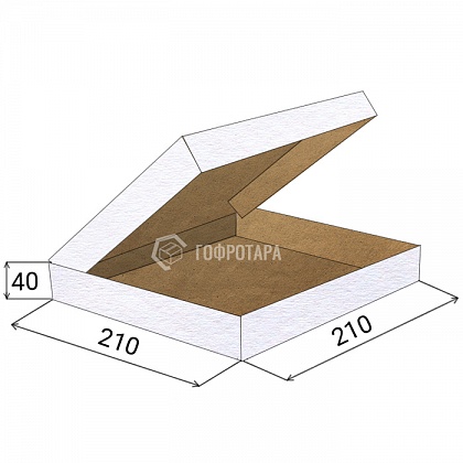 Коробка под пиццу 210x210x40 мм, белая